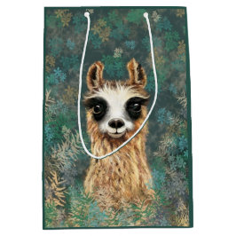 Funny Gift Bag mit Neugierigem Llama Mittlere Geschenktüte