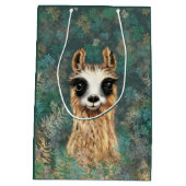 Funny Gift Bag mit Neugierigem Llama Mittlere Geschenktüte (Rückseite)