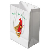 Funny Gift Bag mit überraschendem Rooster individu Mittlere Geschenktüte (Rückseite Schrägansicht)