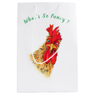 Funny Gift Bag mit überraschendem Rooster individu Mittlere Geschenktüte