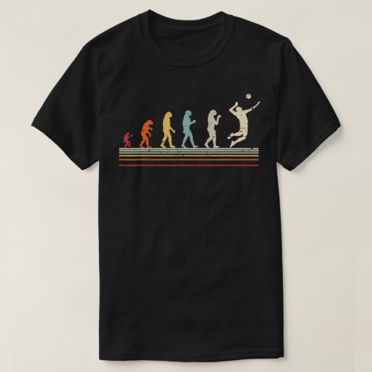 Funny Gift Evolution Design Volleyball and Beach V T-Shirt (Design vorne)