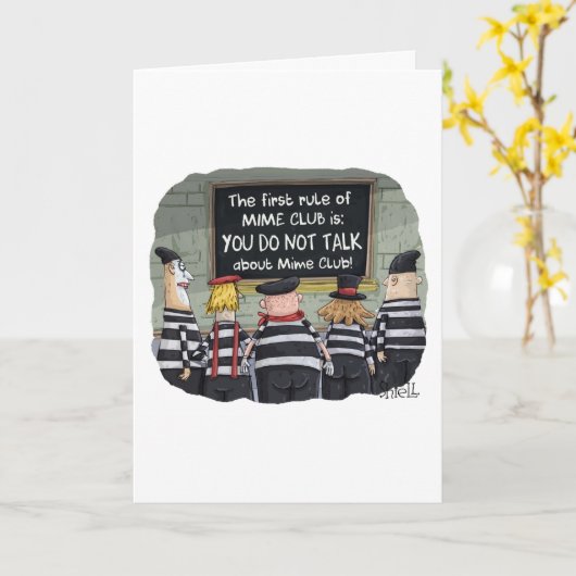 "Funny gift for mime lover" Karte (Gelbe Blume)