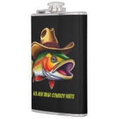 Funny Gift Foreut Fish mit Cowboy Hat Flachmann (Links)