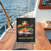 Funny Gift Foreut Fish mit Cowboy Hat Flachmann