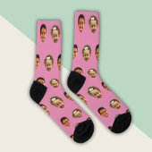Funny Gift für Mama - Custom 2 Face Foto Pink Socken
