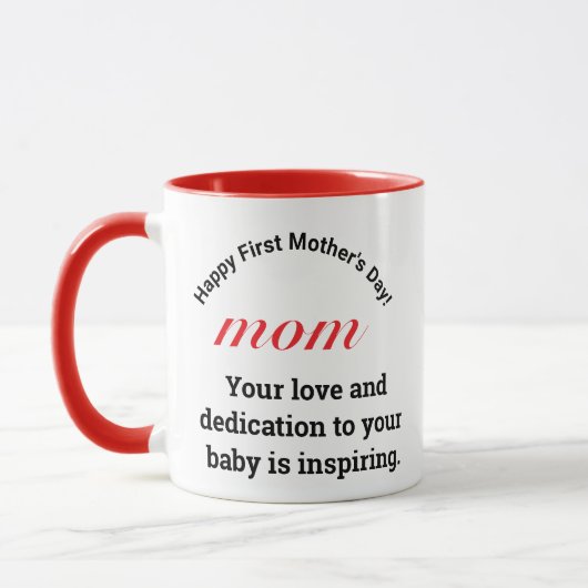 Funny Gift für Mama Typografie 1ST Mütter Day Tasse (Links)