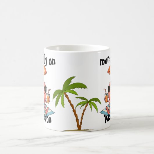 Funny Gift Mug - Brain in Vacation Mode Kaffeetasse (Mittel)