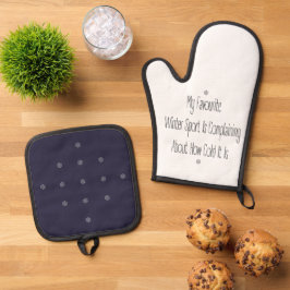 Funny Gift Quote My Favourite Winter Sport Decor Ofenhandschuh & Topflappen-Set