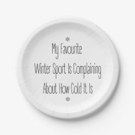 Funny Gift Quote My Favourite Winter Sport Decor Pappteller