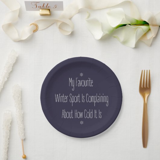 Funny Gift Quote My Favourite Winter Sport Decor Pappteller (Hochzeit)