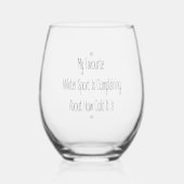 Funny Gift Quote My Favourite Winter Sport Wine Weinglas Ohne Stiel (Vorderseite)