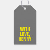 Funny Gift-Tag mit Schwarz-Weiß-Foto Geschenkanhänger (Rückseite)