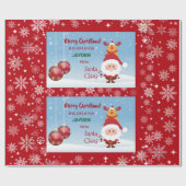 Funny Gift von Santa Rudolph Snowflakes Kinder Geschenkpapier (Flach)