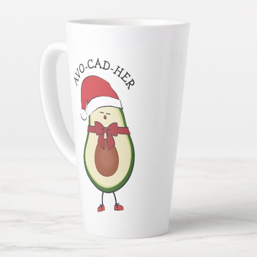 Funny Gift Weihnachtsmannmütze Avocado Milchtasse (Linke Ecke)