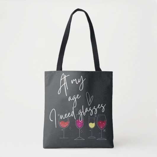 Funny Gift Wine Lover Modern Script Typografy Tasche (Vorderseite)