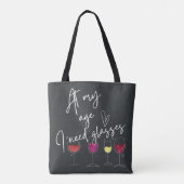 Funny Gift Wine Lover Modern Script Typografy Tasche (Rückseite)
