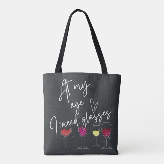 Funny Gift Wine Lover Modern Script Typografy Tasche (Rückseite)