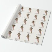 Funny Gift Wrapping Paper Playful Giraffe - Lächel Geschenkpapier (Ungerollt)