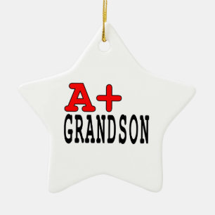 Funny Gifts for Grandsons : A+ Grandson Keramik Ornament