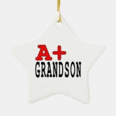 Funny Gifts for Grandsons : A+ Grandson Keramik Ornament (Hinten)