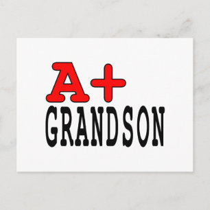 Funny Gifts for Grandsons : A+ Grandson Postkarte
