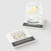 Funny Gifts für CEO | Phantastischer CEO Boss Gesc Steinuntersetzer (Seitenansicht)