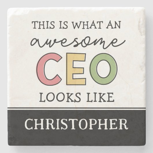 Funny Gifts für CEO | Phantastischer CEO Boss Gesc Steinuntersetzer (Vorderseite)