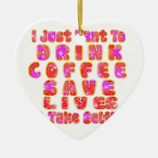 Funny Gifts für Kaffeeliebhaber Keramik Ornament (Vorne)