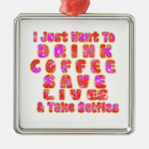 Funny Gifts für Kaffeeliebhaber Silbernes Ornament