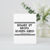 Funny Gifts - Griechen tragen Euros Postkarte (Stehend Vorderseite)