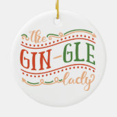 Funny Gin-gle Lady Weihnachten | Ornament (Hinten)