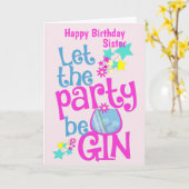 Funny Gin Happy Geburtstag Karte (Gelbe Blume)