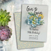 Funny Gin n Grin Drinks Party Modernes 30. Geburts Einladung