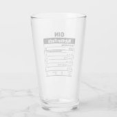 Funny Gin Nutrition Facts Glass Glas (Rückseite)