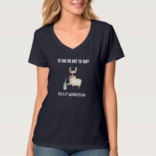 Funny GIN Slogan Zitat - Lama Drinks Cocktails T-Shirt (Vorderseite)