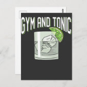 Funny Gin Tonic Pun Gym Fitness Spaß Postkarte (Vorne/Hinten)