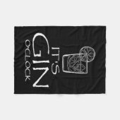 Funny Gin Tonic Saying Oh It's Gin O'clock Fleecedecke (Vorderseite (Horizontal))