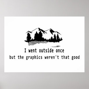 Funny ging einmal draußen, Grafikcomputer Gaming Poster