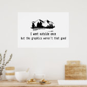 Funny ging einmal draußen, Grafikcomputer Gaming Poster (Küche)