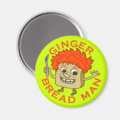 Funny Ginger Broad Man Christmas Puff Magnet (Vorderseite/Rückseite)