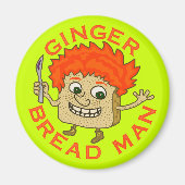 Funny Ginger Broad Man Christmas Puff Magnet (Vorne)