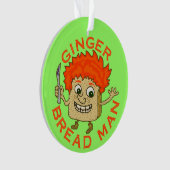 Funny Ginger Broad Man Christmas Puff Ornament (Vorderseite)