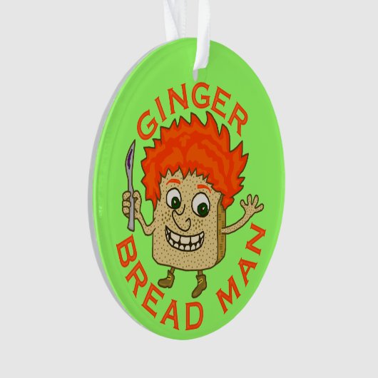 Funny Ginger Broad Man Christmas Puff Ornament (Vorderseite)