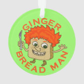Funny Ginger Broad Man Christmas Puff Ornament (Rückseite)