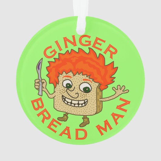 Funny Ginger Broad Man Christmas Puff Ornament (Rückseite)