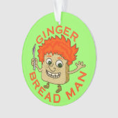 Funny Ginger Broad Man Christmas Puff Ornament (Vorderseite)