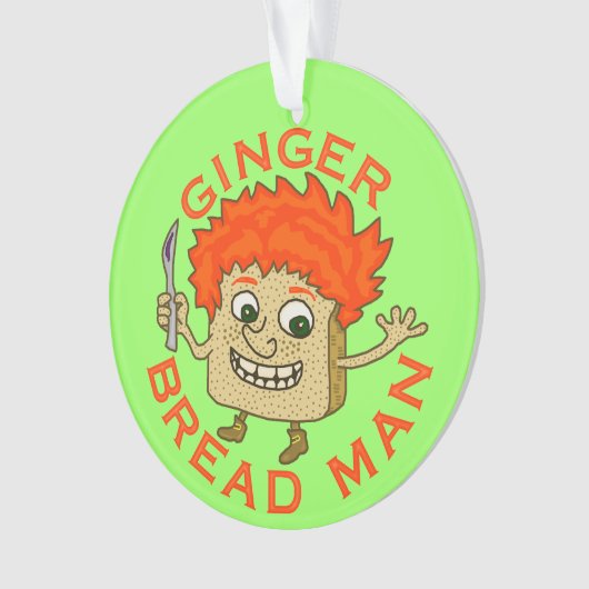 Funny Ginger Broad Man Christmas Puff Ornament (Vorderseite)