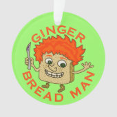 Funny Ginger Broad Man Christmas Puff Ornament (Vorderseite)