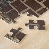 Funny Ginger Cat auf Zaun Puzzle (Seite)