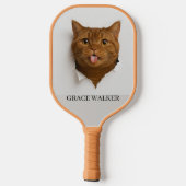 Funny Ginger Cat "Blep" Custom Name Pickleball Schläger (Rückseite)